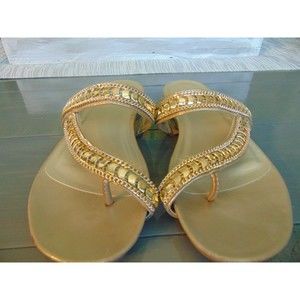 Metalic Slides by Madeline Stuart Size 8.5M with gold and rose gold details